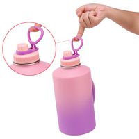 Bouteille d'eau isotherme en acier inoxydable Silverjet 74 oz avec poignée, impression dégradée, pour le camping et les activités de plein air