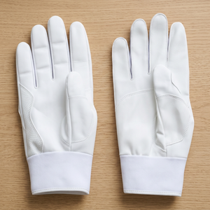 ถุงมือตีเบสบอลหนังสีขาวสำหรับผู้ใหญ่ ถุงมือตีซอฟต์บอลแบบเต็มนิ้ว ถุงมือฝึกซ้อมกีฬา อุปกรณ์สำหรับผู้เล่นฝึกซ้อม - Product Image 4