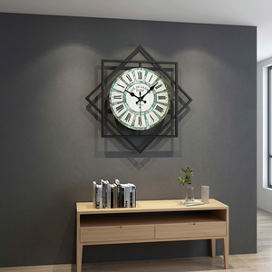 Modern Geometric Wall <b>Clock</b> Metal Frame Analog Quartz Silent Living Room Decor - Product Image 3