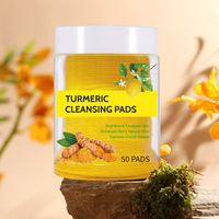 Tampons Nettoyants au Curcuma en Pot – Tampons Hydratants et Adoucissants pour Affiner la Peau du Visage, Améliorent le Teint Inégal pour une Routine Quotidienne de Soins de la Peau