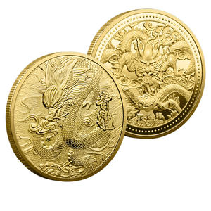 Azure Dragon Metall-Entscheidungsmünze Gold-Silber-Relief Drachenmuster Sammlerstück Geschenk - Product Image 1
