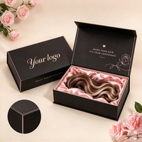 Boîte de rangement de luxe pour extensions capillaires, idéale pour salons de coiffure et marques de beauté, étui magnétique pour perruques avec doublure en satin et ruban