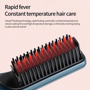 Lisseur de cheveux sans fil, fer à friser avec peigne, cadeau créatif pour homme et femme - Product Image 2