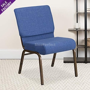 Chaises d'église modernes et économiques à vendre – Chaises empilables en tissu bleu pour fêtes, banquets, mariages, événements, cérémonies et auditoriums - Product Image 3