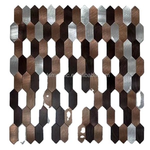 Azulejo de mosaico de aluminio autoadhesivo de diseño moderno de lujo para dormitorio, cocina, paredes interiores, trabajo de arte de parquet de habitación Real - Product Image 1