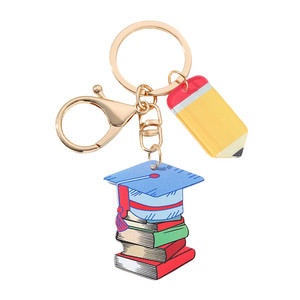 Llavero de moda con diseño de manzana y colgante de dibujos animados para estudiantes, ideal para la temporada de graduación, venta al por mayor. - Product Image 4