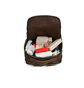 Crazy Horse sac à dos vintage <span class=keywords><strong>en</strong></span> cuir véritable pour ordinateur portable couleur café sac à dos de <span class=keywords><strong>voyage</strong></span> et d'affaires - Product Image 5
