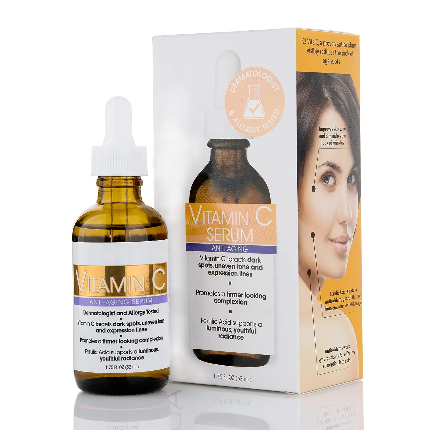 Advanced Clinics Vitamin C Facial Serum Skin Care Booster Wrinkles, & Fine Lines. Anti Aging Collagen retinol Face ser