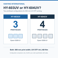 Printer UV DTF HANYING HY-603UV HY-604UV 60cm untuk Transfer Label Botol, Cangkir, dan Kemasan Film AB dengan 3 atau 4 Head I3200-U1