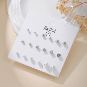 Juego de pendientes con diseño de flor de cerezo y corazón, pendientes de aleación para estudiantes, regalo, joyería de moda - Product Image 3