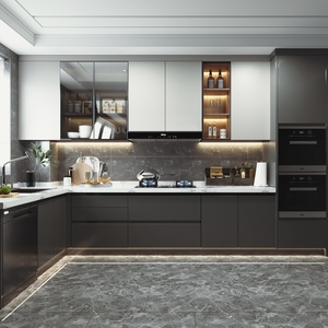 Armario de cocina de madera de roble macizo de diseño francés moderno personalizado con juego de cocina victoriano completo de estilo MDF a la venta - Product Image 6