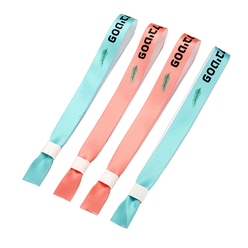Adjustable Customized Eco-Friendly Reusable Satin Fabric Wrist Band Wholesale Fashionable Lanyards for Festival Concerts Image 5