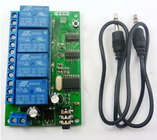 AD22B04 DC 12V 4ch MT8870 DTMF Tone Signal Decoder Phone Voice Remote Control Relay Switch Module for LED Motor Smart Home