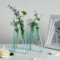 Bouteille décorative Tube à essai transparent Plante Hydroponique Fleurs Vase en verre Fabrication sur mesure Mariage Cristal Table Fleur