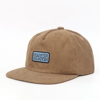 Harga Pabrik Grosir Desain Kustom Topi Katun Pria Musim Dingin Patch Tenun Corduroy Gorras Berkualitas Tinggi 5 Panel Snapback Caps