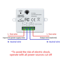 Interrupteur à télécommande sans fil Kampa RF 433 MHz, portée 10m-30m, 10A, 85-240V AC, IP20 pour système de maison intelligente
