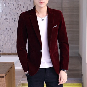 Mens <strong>Velvet</strong> Suit <strong>Jackets</strong> Korean Slim Fit Velour Jacquard Coat <strong>Dinner</strong> Outfits Wedding Tuxedo Party Clothes Casual Blazer - Product Image 5