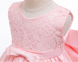 Vestidos de Noche Formales para Niñas al por Mayor, Vestido Largo con Lazo y Encaje, Disfraz de Fiesta Personalizado para Niñas de Talla Mediana para Días Festivos - Product Image 6