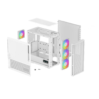 DeepCool CH560 Boîtier d'ordinateur de bureau à affichage numérique en temps réel avec châssis latéral en verre E-ATX Interface TYPE-C tour moyenne