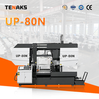 Scie à ruban horizontale à double colonne TENAKS Heavy Duty UP-80N pour la coupe des métaux avec tensionnement automatique