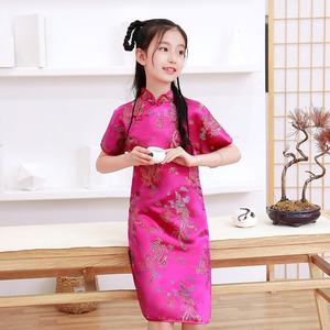 Abito Cheongsam Estivo per Bambine 2026, Stile Retrò Elegante, Abbigliamento Tradizionale Cinese per Ragazze - Product Image 6