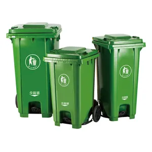 Large Garbage Bins 240 Liter Waste Bin Recycling Bin Rubber Wheels Plastic Trash Can