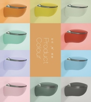 Toilette intelligente au design de forme ovale fixé au mur de luxe 2025 avec lavage féminin et chasse d'eau automatique pour la conception de salle de bain innovante moderne