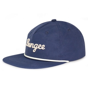 Logo brodé personnalisé Casquette à 5 panneaux non structurée à bord plat Chapeaux <span class=keywords><strong>Snapback</strong></span> en polyester Casquettes <span class=keywords><strong>Snapback</strong></span> à bec plat non structurées - Product Image 3