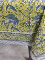 Nappe en pur coton imprimée à la main, motif floral, style campagnard, vente en gros, cadeau de pendaison de crémaillère