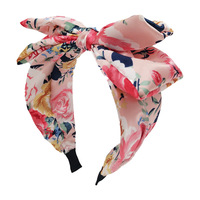 Serre-têtes personnalisables à grand nœud imprimé floral vintage, vente directe usine, accessoires capillaires bohèmes pour femmes pour les vacances de printemps
