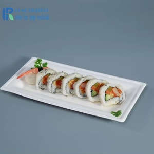 Eco-Friendly Natural 10x5 Inch Rectangular Compostable Disposable Plate Biodegradable Bagasse <b>Pulp</b> Food Restaurants Parties - Product Image 5