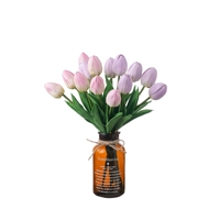 MW01423 Fleur artificielle en EVA, tulipe à tige unique, pour décoration printemps-été, maison, mariage, fête, arrangement floral
