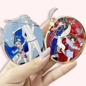 China Manufacturer Customized Design Transparent Stained Glass Soft Hard Anime Lapel Pin Enamel Custom Enamel Anime Metal Pins