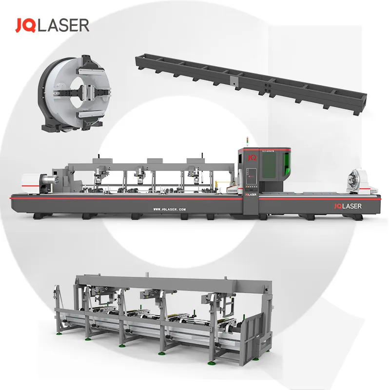 Mesin pemotong tabung laser kecepatan tinggi, pengolahan pemotong laser kecepatan tinggi dari pipa baja tahan karat 3 kaki