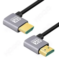 Câble ultra fin 8K HDMI 2.1v ultra haute vitesse Angle de 90 degrés Compatible EARC ARC HDCP 60Hz 48Gbps HDR HD TV Projecteur d'ordinateur portable