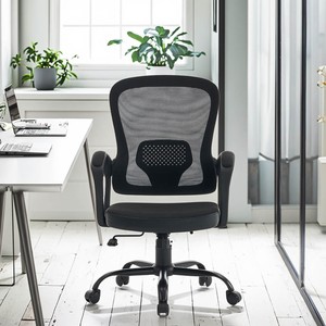 Silla de Oficina Ergonómica Moderna Giratoria, Grande y Alta, de Malla Ejecutiva con Reposabrazos Reclinables y Base de Hierro para Oficina en Casa - Product Image 2