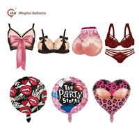 Ballon en aluminium pour fête de enterrement de vie de jeune fille, lingerie, soutien-gorge sexy, lèvres, cœur, décoration de fête de enterrement de vie de jeune fille