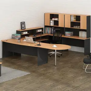 Handels industrielle home office möbel großhandel U form laminat büro schreibtisch mit stall