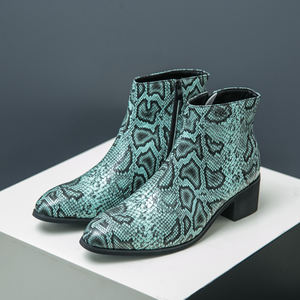 Bottes Chelsea en cuir à bout pointu pour homme, grande taille 38-46, en coton pour l'hiver, utilisables en été et en hiver, bottes de neige <span class=keywords><strong>serpent</strong></span> - Product Image 1