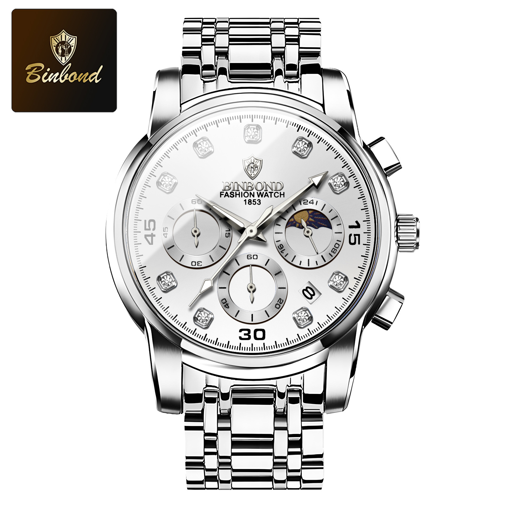BINBOND B707 Men's Luxury Business Watch - Waterproof Quartz