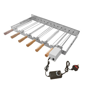 Lot de 6 brochettes à engrenages pour barbecue, en acier inoxydable, 470 mm, pour jardin, style traditionnel Foukou, vente en gros - Product Image 5