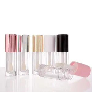 Big Wand Brush Leere Lipgloss-Flasche Glänzend Rosa Weiß Flieder Roségold Runde Leerer Lipgloss-Röhrchen behälter