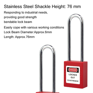 <span class=keywords><strong>Candado</strong></span> de seguridad industrial de 76 mm con grillete de acero, llave maestra, bloqueo y etiquetado, de nylon compuesto de color personalizado, con llave igualada - Product Image 6