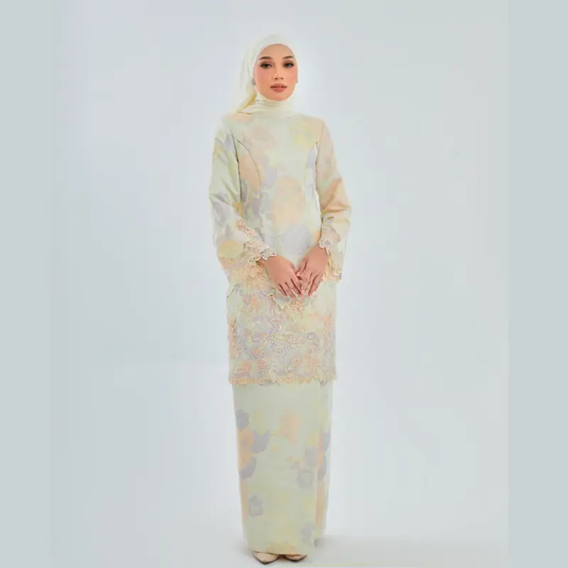 Sipo Thời Trang Indonesia Malaysia Phụ Nữ Hiện Đại Baju Raya Kurung Borong Kedah 2022 In Chính Thức Kebaya Baju Kurung
