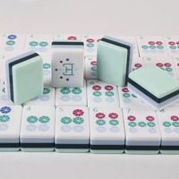 (En stock, livraison directe) Version américaine, tuiles de mahjong en acrylique rose rouge gravées au laser UV, pour l'échecs, version européenne et américaine
