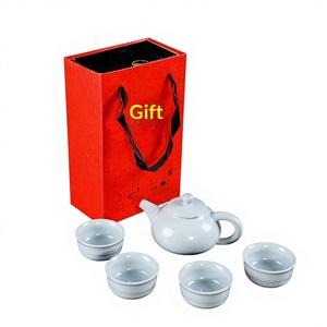 Juego de Té de Viaje <span class=keywords><strong>Ding</strong></span> Kiln Kung <span class=keywords><strong>Fu</strong></span>, Cerámica con Acabado Mate, Una Tetera y Dos Tazas, Minimalismo Moderno, Portátil, con Logotipo Publicitario Promocional - Product Image 1
