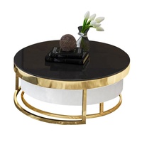 Meubles de salon, table basse moderne, table basse de luxe dorée à finition brillante, ensemble de table basse