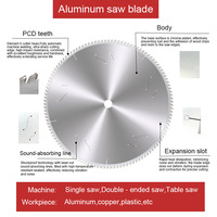 Disco de sierra circular con punta de diamante PCD de grado industrial DW de 120T para perfiles de puertas y ventanas de aluminio, varillas y corte de metales no ferrosos