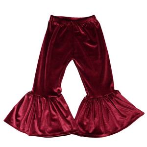 Pantaloni a Zampa per Bambine Autunno Inverno, <span class=keywords><strong>Leggings</strong></span> a Campana in <span class=keywords><strong>Velluto</strong></span> con Volant, Taglie Forti - Product Image 2