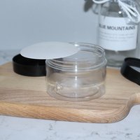 Pot de qualité alimentaire PET à large bouche transparente 50g 100g 200g 300g bocaux avec couvercles en plastique à vis pour crème cosmétique